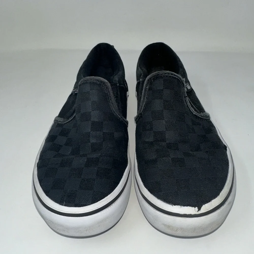 Vans Classic Black Checkerboard Slip Ons‎ Kids Size 1